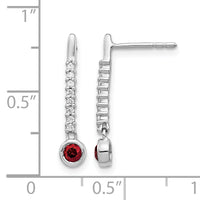 14k White Gold Red/White Diamond Earrings-EM5577-RD-033-WA