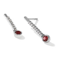 14k White Gold Red/White Diamond Earrings-EM5577-RD-033-WA