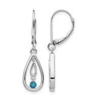 14k White Gold Blue Diamond Leverback Earrings-EM5582-BD-013-WA