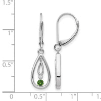 14k White Gold Green Diamond Leverback Earrings-EM5582-GD-013-WA