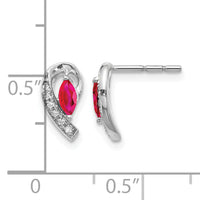 14k White Gold Diamond and Ruby Earrings-EM5592-RU-005-WA