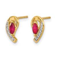 14k Diamond and Ruby Earrings-EM5592-RU-005-YA
