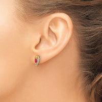 14k Diamond and Ruby Earrings-EM5592-RU-005-YA