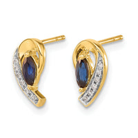 14k Yellow Gold Diamond and Sapphire Earrings-EM5592-SA-005-YA