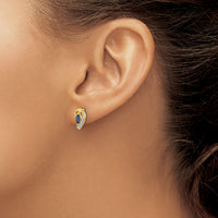 14k Yellow Gold Diamond and Sapphire Earrings-EM5592-SA-005-YA