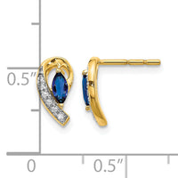 14k Yellow Gold Diamond and Sapphire Earrings-EM5592-SA-005-YA