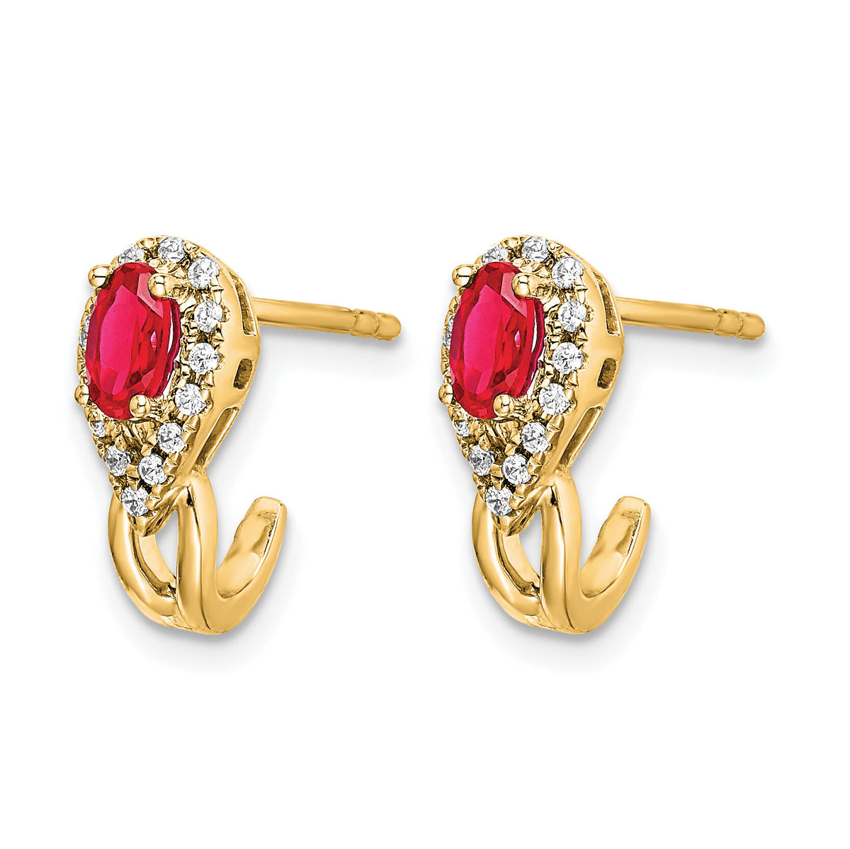 14k Diamond and Ruby Earrings-EM5593-RU-013-YA