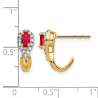 14k Diamond and Ruby Earrings-EM5593-RU-013-YA