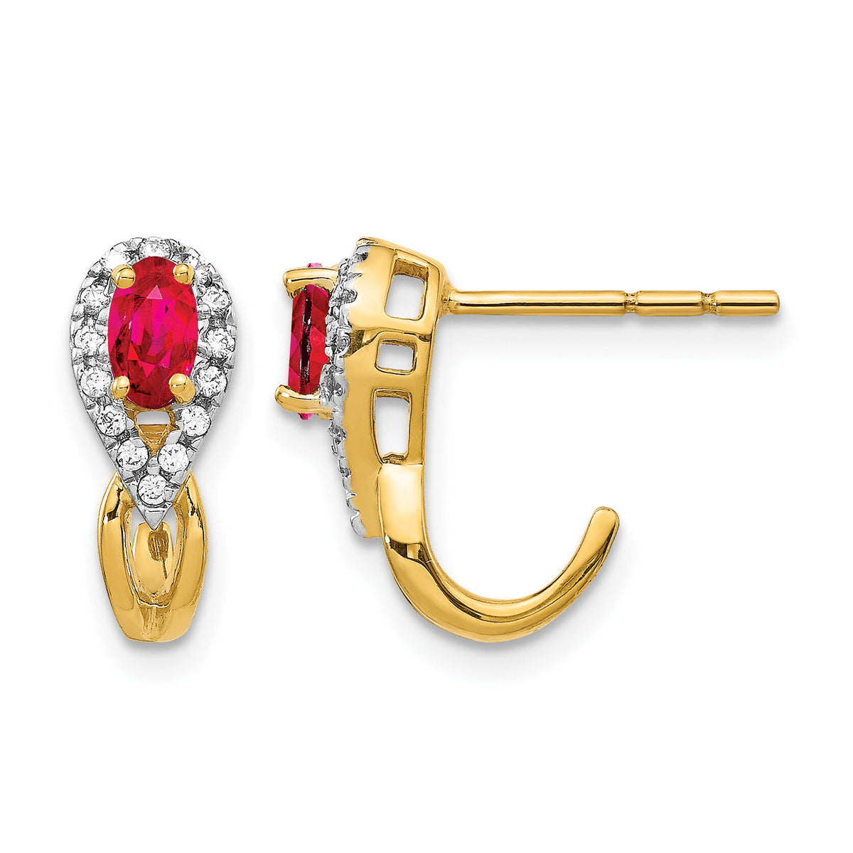 14k Diamond and Ruby Earrings-EM5593-RU-013-YA