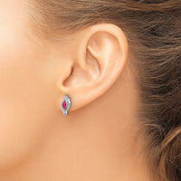 14k White Gold Diamond and Ruby Earrings-EM5594-RU-007-WA