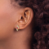 14k Diamond and Ruby Earrings-EM5594-RU-007-YA