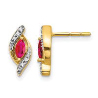 14k Diamond and Ruby Earrings-EM5594-RU-007-YA