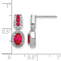 14k White Gold Diamond and Ruby Earrings-EM5597-RU-033-WA
