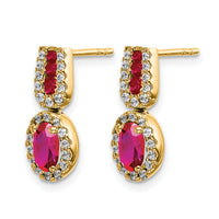 14k Yellow Gold Diamond and Ruby Earrings-EM5597-RU-033-YA