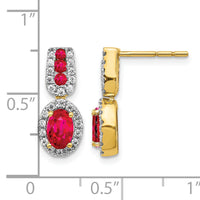 14k Yellow Gold Diamond and Ruby Earrings-EM5597-RU-033-YA