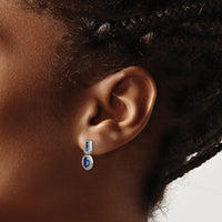 14k White Gold Diamond and Sapphire Post Earrings-EM5597-SA-033-WA