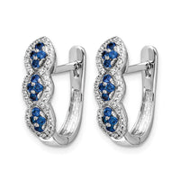 14k White Gold Diamond and Blue Sapphire Hinged Earrings-EM5601-SA-025-WA
