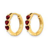 14k Created Ruby Polished Hinged Hoop Earrings-EM5606-CRU-Y