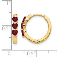 14k Created Ruby Polished Hinged Hoop Earrings-EM5606-CRU-Y