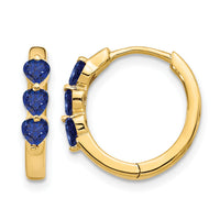 14k Created Sapphire Polished Hinged Hoop Earrings-EM5606-CSA-Y