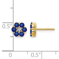 14k and Rhodium Sapphire and Diamond Post Earrings-EM5609-SA-001-YA