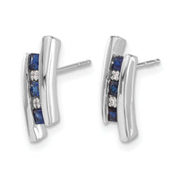 14k White Gold Diamond and Sapphire Earrings-EM5614-SA-002-WA