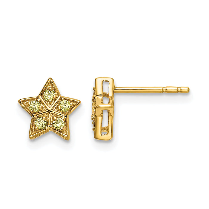 14k Yellow Gold Yellow Sapphire Star Post Earrings-EM6609-SAY-YA