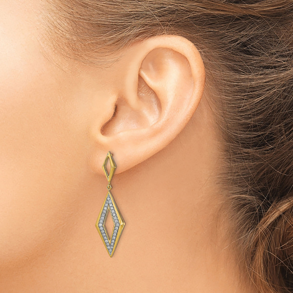 14k Polished Diamond Dangle Post Earrings-EM6823-038-YA