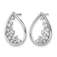 14k White Gold Polished Teardrop Post Earrings-EM6829-033-WA