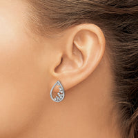14k White Gold Polished Teardrop Post Earrings-EM6829-033-WA
