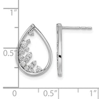 14k White Gold Polished Teardrop Post Earrings-EM6829-033-WA