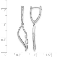 14k White Gold Diamond Wing Hinged Hoop Dangle Earrings-EM6858-033-WA