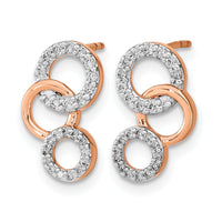 14k Rose Gold Diamond Circles Post Earrings-EM6903-026-RA
