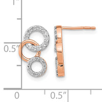 14k Rose Gold Diamond Circles Post Earrings-EM6903-026-RA