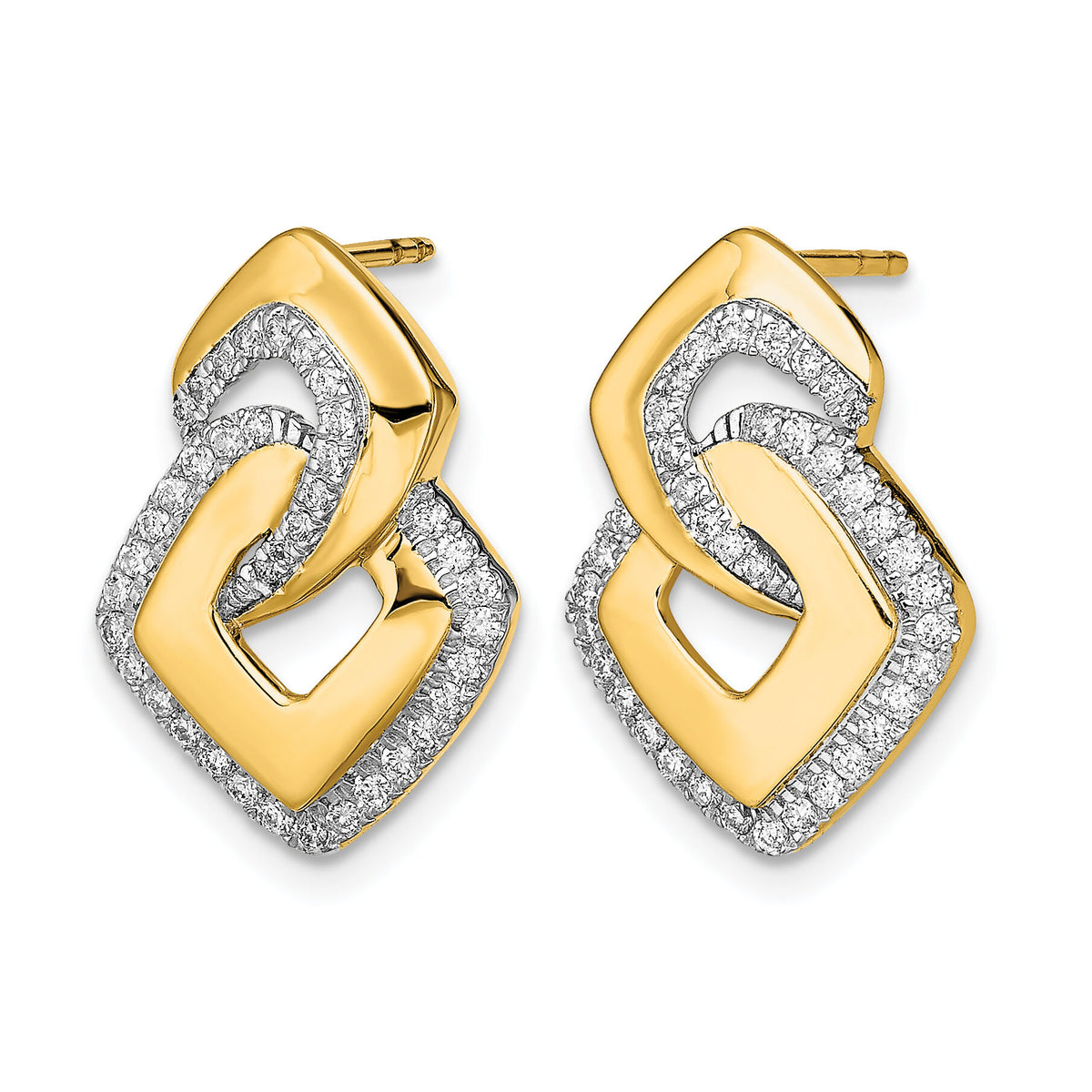 14k Polished Diamond Fancy Shaped Post Earrings-EM6904-033-YA