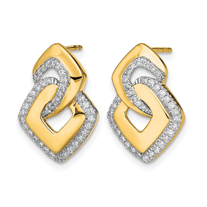14k Polished Diamond Fancy Shaped Post Earrings-EM6904-033-YA