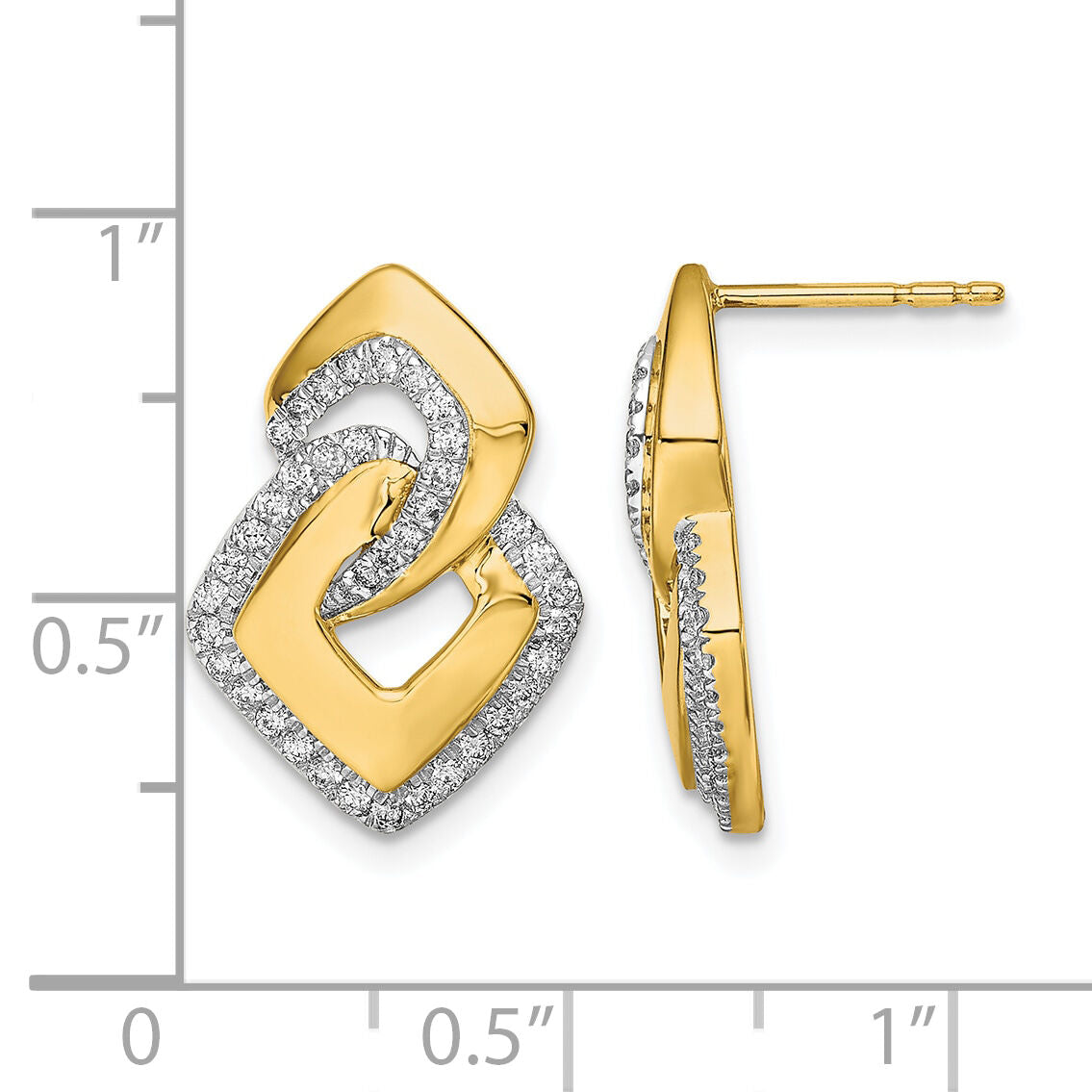 14k Polished Diamond Fancy Shaped Post Earrings-EM6904-033-YA