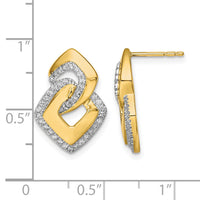 14k Polished Diamond Fancy Shaped Post Earrings-EM6904-033-YA