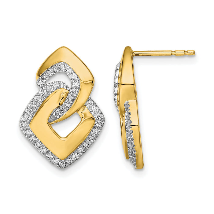 14k Polished Diamond Fancy Shaped Post Earrings-EM6904-033-YA