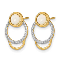 14k Polished Diamond & Opal Circle Post Earrings-EM6908-OP-020-YA