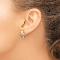 14k Polished Diamond & Opal Circle Post Earrings-EM6908-OP-020-YA