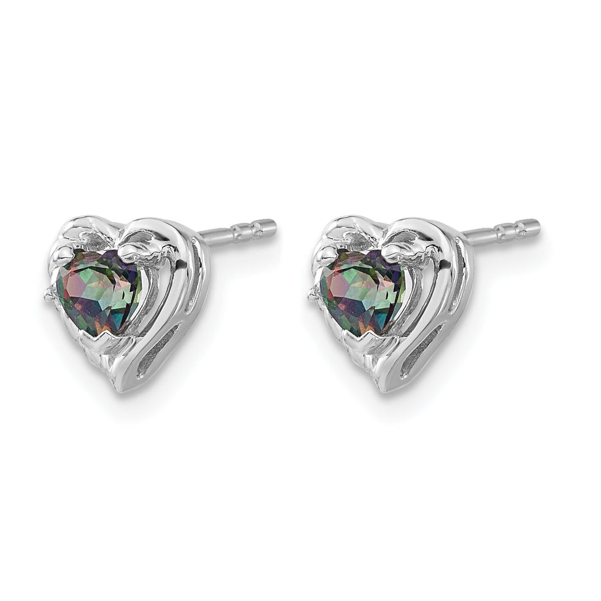 14k White Gold Mystic Fire Topaz and Diamond Heart Earrings-EM7027-FT-001-WA