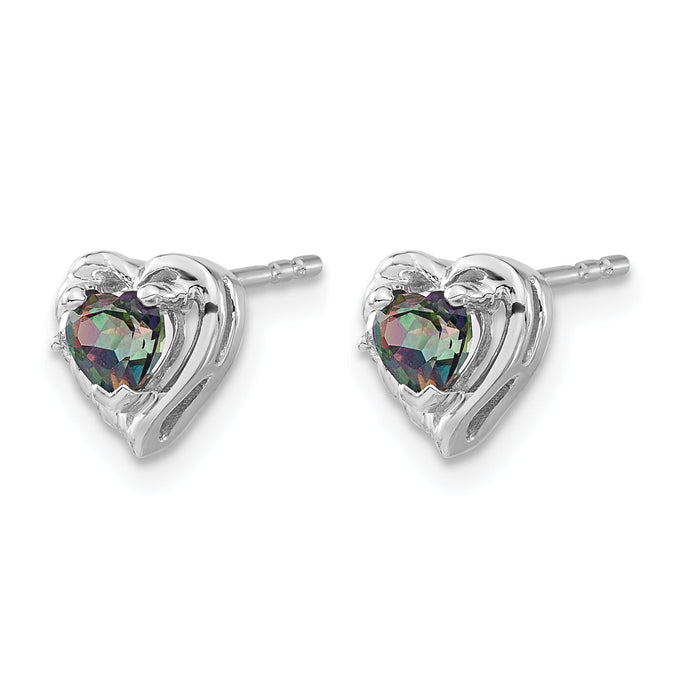 14k White Gold Mystic Fire Topaz and Diamond Heart Earrings-EM7027-FT-001-WA