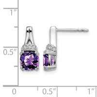 14k White Gold Amethyst and Diamond Earrings-EM7074-AM-007-WA