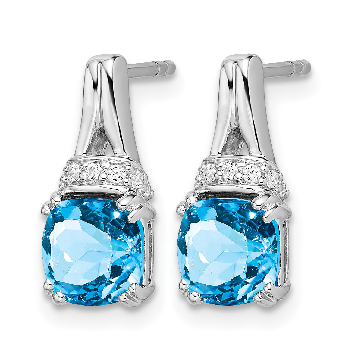 14k White Gold Blue Topaz and Diamond Earrings-EM7074-BT-007-WA
