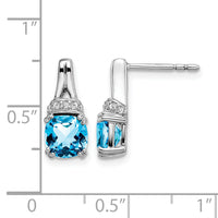 14k White Gold Blue Topaz and Diamond Earrings-EM7074-BT-007-WA