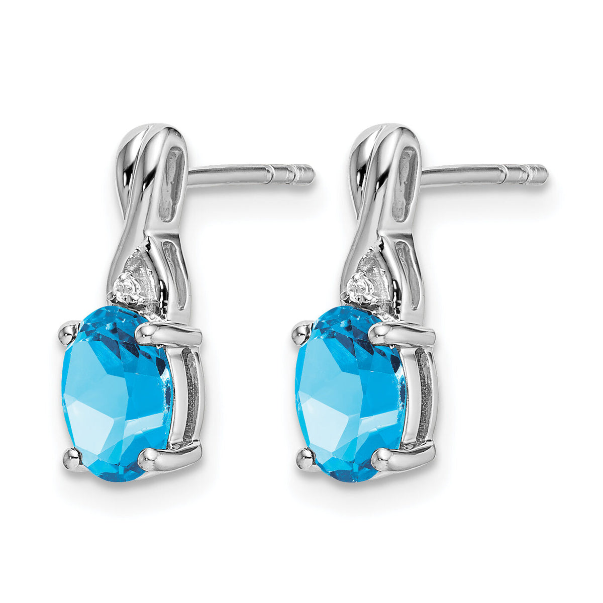 14k White Gold Oval Blue Topaz and Diamond Earrings-EM7075-BT-001-WA