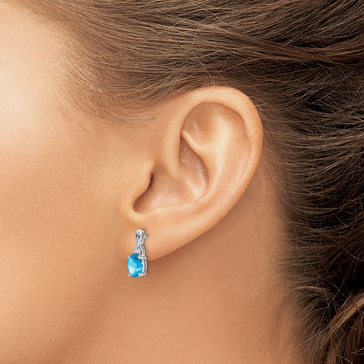 14k White Gold Oval Blue Topaz and Diamond Earrings-EM7075-BT-001-WA