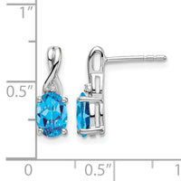 14k White Gold Oval Blue Topaz and Diamond Earrings-EM7075-BT-001-WA
