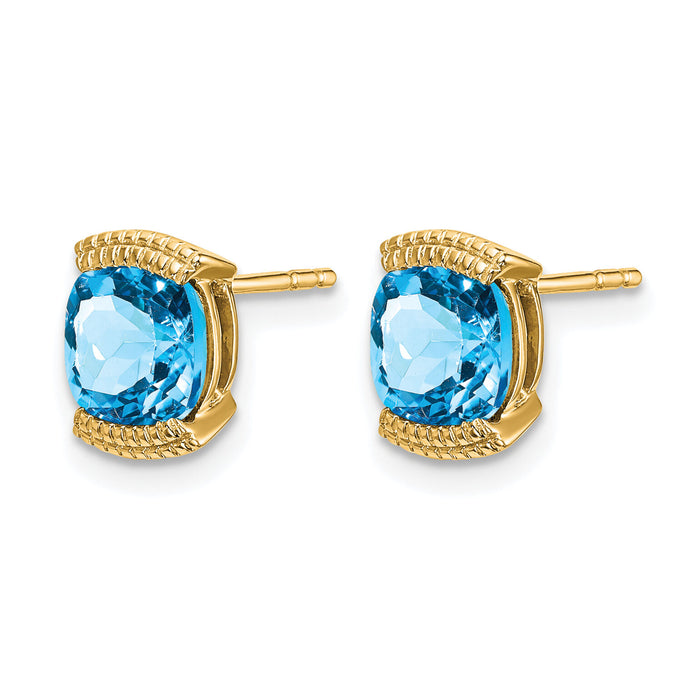 14k Blue Topaz Post Earrings-EM7080-BT-Y